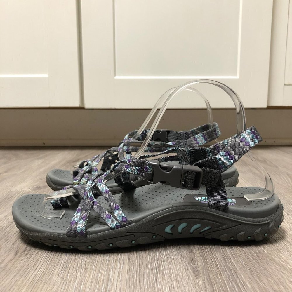 Skechers Outdoor Lifestyle Women's Size 8 Crossover Straps Hiking Sandals Shoes - Picture 3 of 12